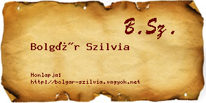 Bolgár Szilvia névjegykártya