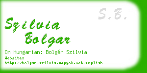szilvia bolgar business card