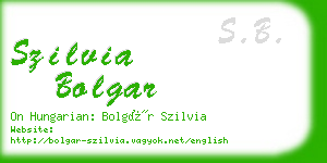 szilvia bolgar business card